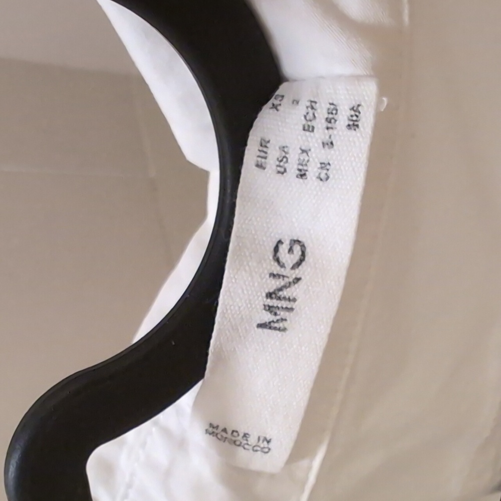 100% Cotton Mango Crisp White Oversized Shirt - Picture 3 of 7